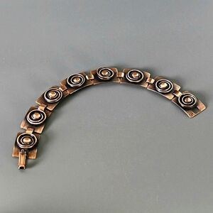 Vintage Segmented Swirl Copper Link Bracelet